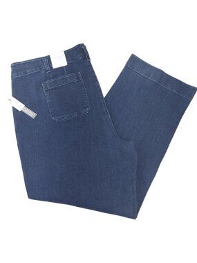 TALBOTS Relaxed Jean Trouser Wide Leg Pants Blue Stretchy Denim Plus - Sz 20W